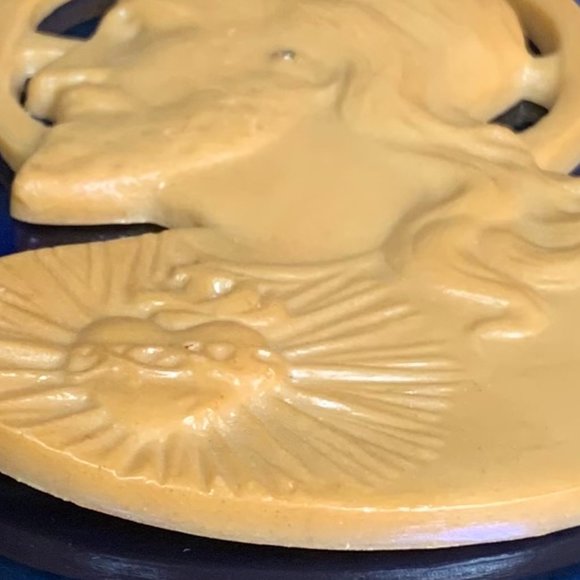 VTG Jesus Blue Mirror Art Deco 20s 30s Plaque Christian Religious Celluloid Art - Picture 4 of 8